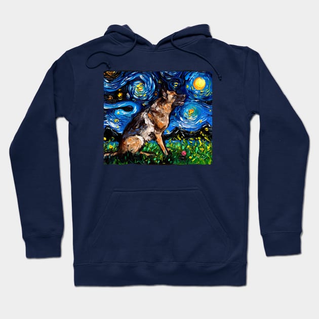 German shepherd night Hoodie by Boiys